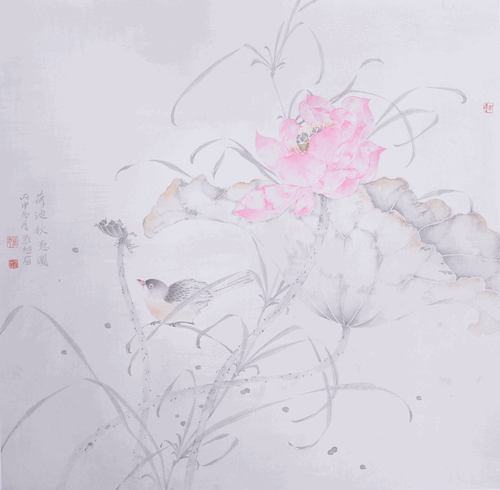 荷池秋意图-66x66cm-张超 荷池秋意图-66x66cm-张超